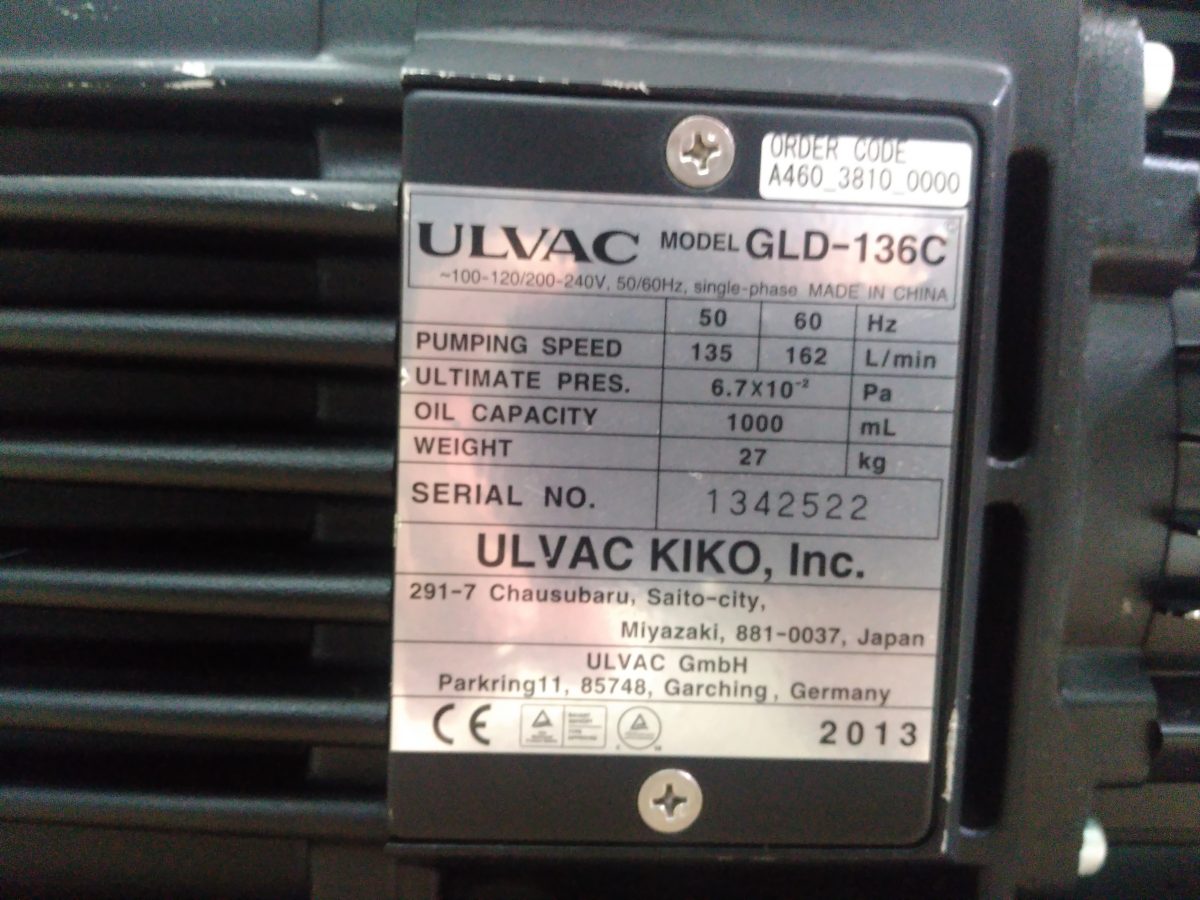 BƠM HÚT CHÂN KHÔNG VÒNG DẦU CŨ ULVAC 220W